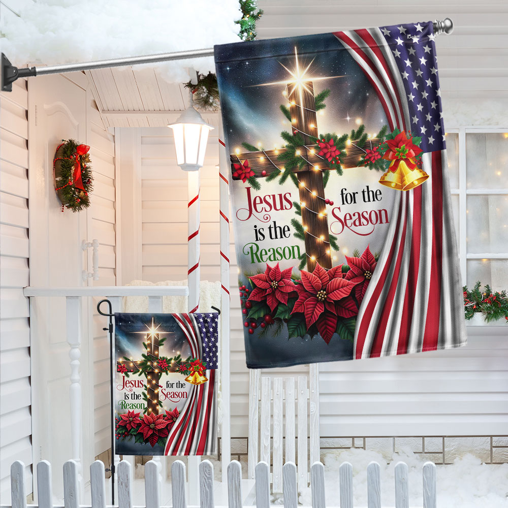 Jesus Christ Christmas Flag Jesus Is The Reason For The Season