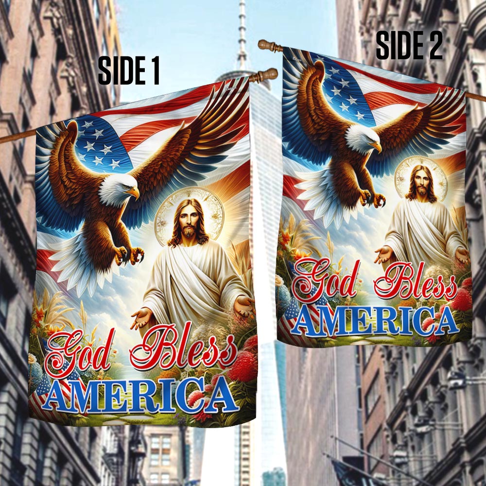 FLAGWIX Patriotic Eagle Jesus God Bless America Flag