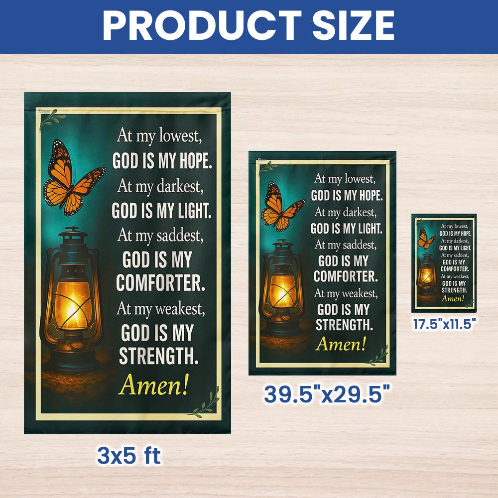 Inspirational Christian God Is My Strength Flag