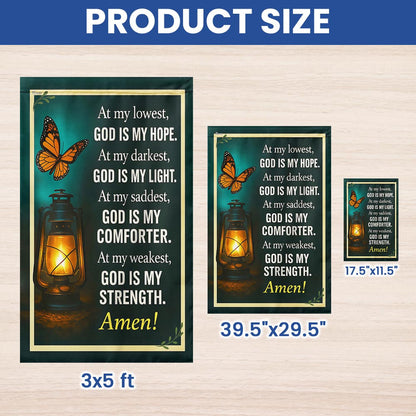 Inspirational Christian God Is My Strength Flag