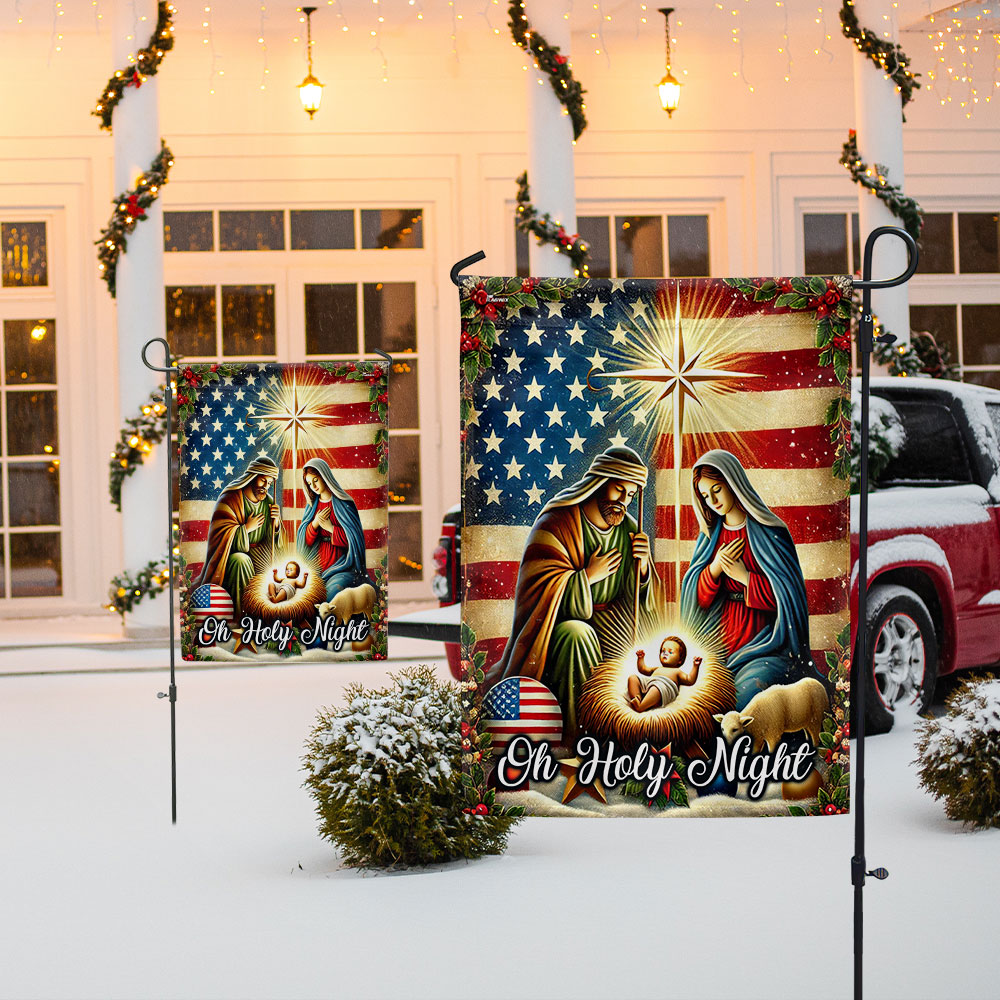 Nativity Scene Nativity Of Jesus Holy Family Christmas American Flag