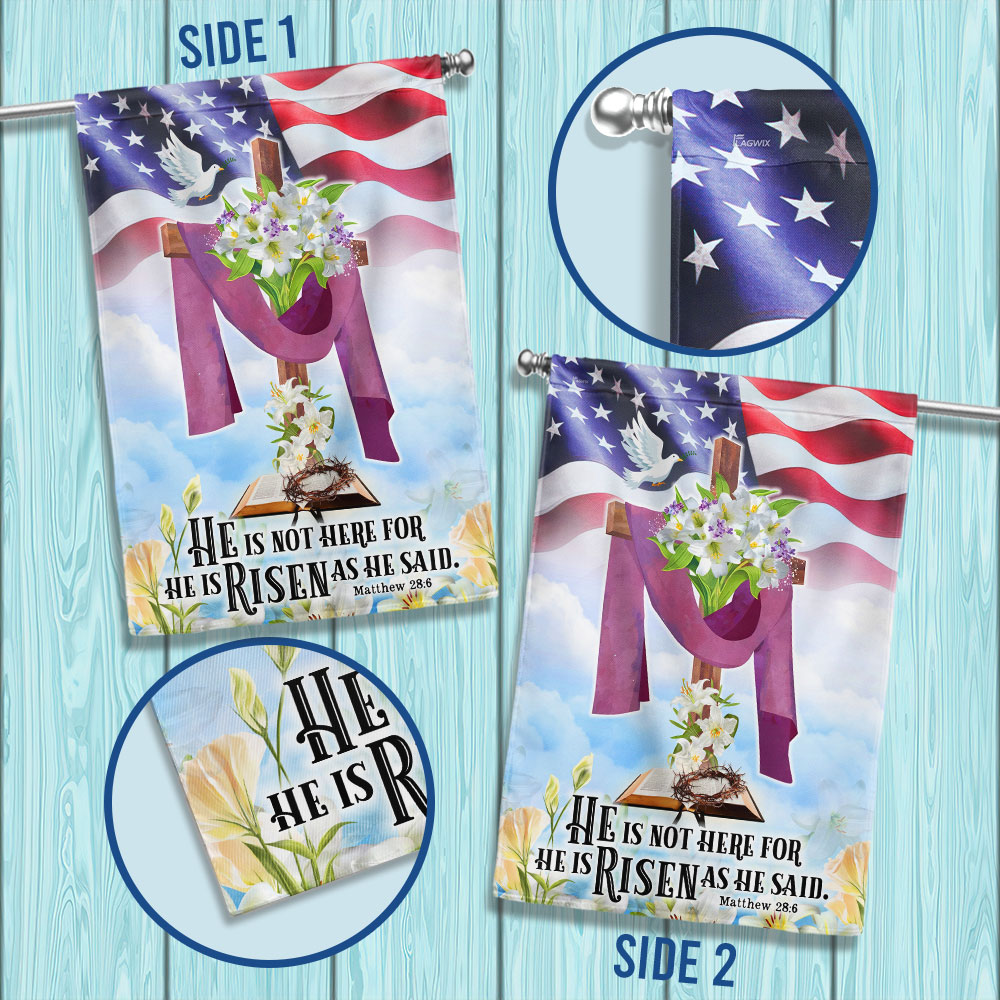 Easter Jesus Flag He Is Not Here For He Is Risen As He Said Flag