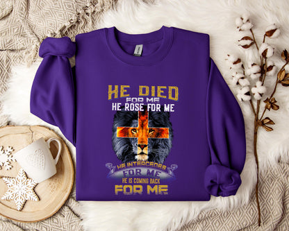 He Is Coming Back For Me Lion Sweatshirt
