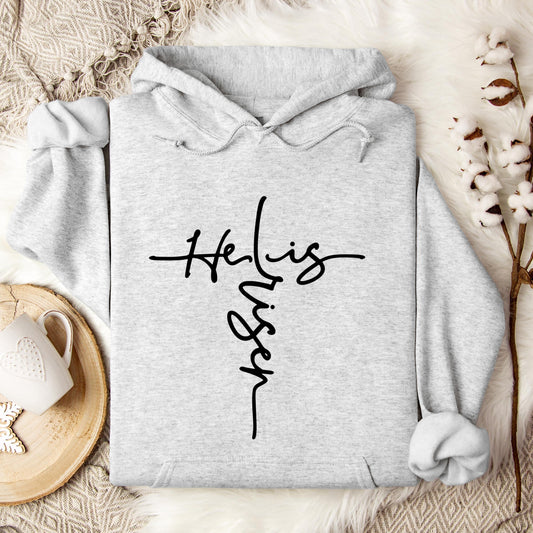 He Is Risen Cross Hoodie