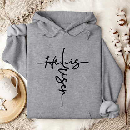 He Is Risen Cross Hoodie