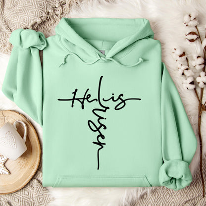 He Is Risen Cross Hoodie