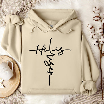 He Is Risen Cross Hoodie