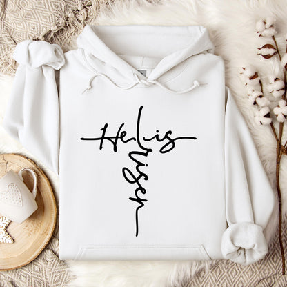 He Is Risen Cross Hoodie
