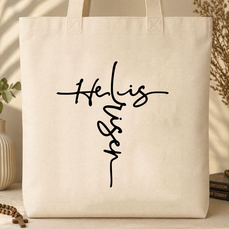 He Is Risen Cross Tote Bag