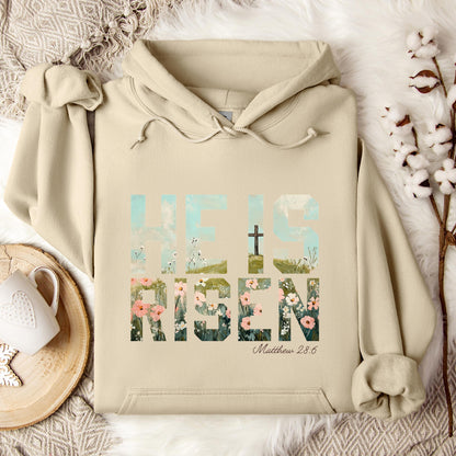 He Is Risen Matthew 28.6 01 Hoodie