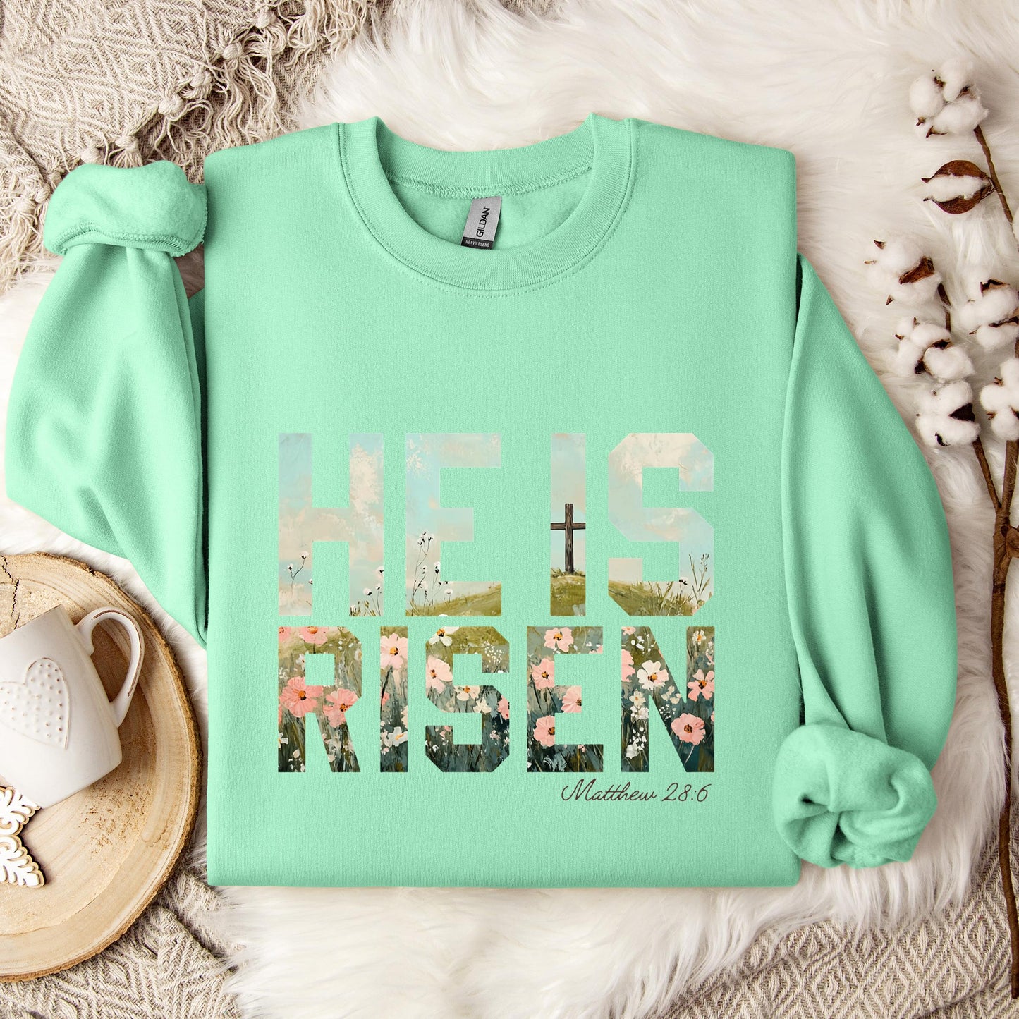 He Is Risen Matthew 28.6 01 Sweatshirt