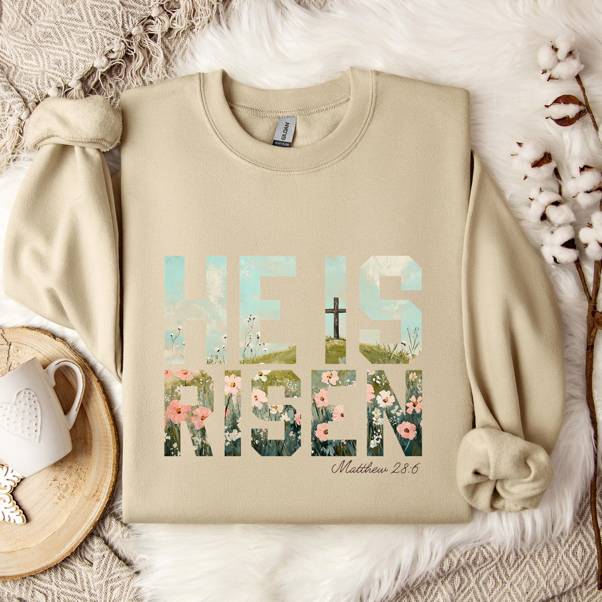 He Is Risen Matthew 28.6 01 Sweatshirt