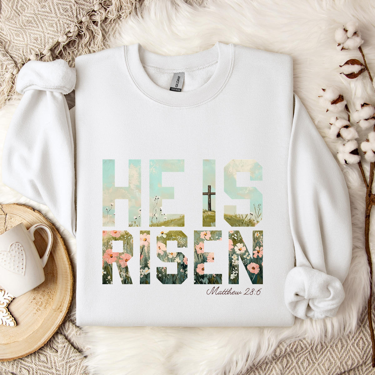 He Is Risen Matthew 28.6 01 Sweatshirt