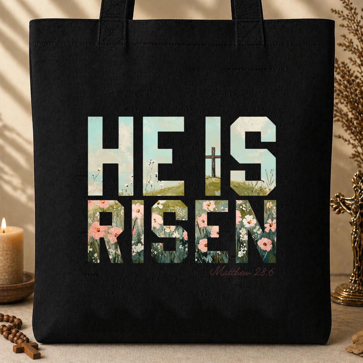 He Is Risen Matthew 28.6 01 Tote Bag