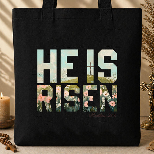 He Is Risen Matthew 28.6 01 Tote Bag