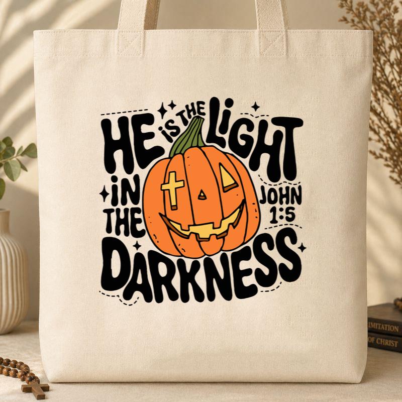 He Is The Light In The Darkness John 1.5 Tote Bag