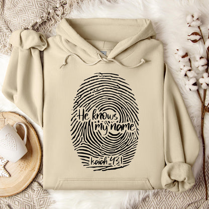 He Knows My Name Isaiah 43.1 Hoodie