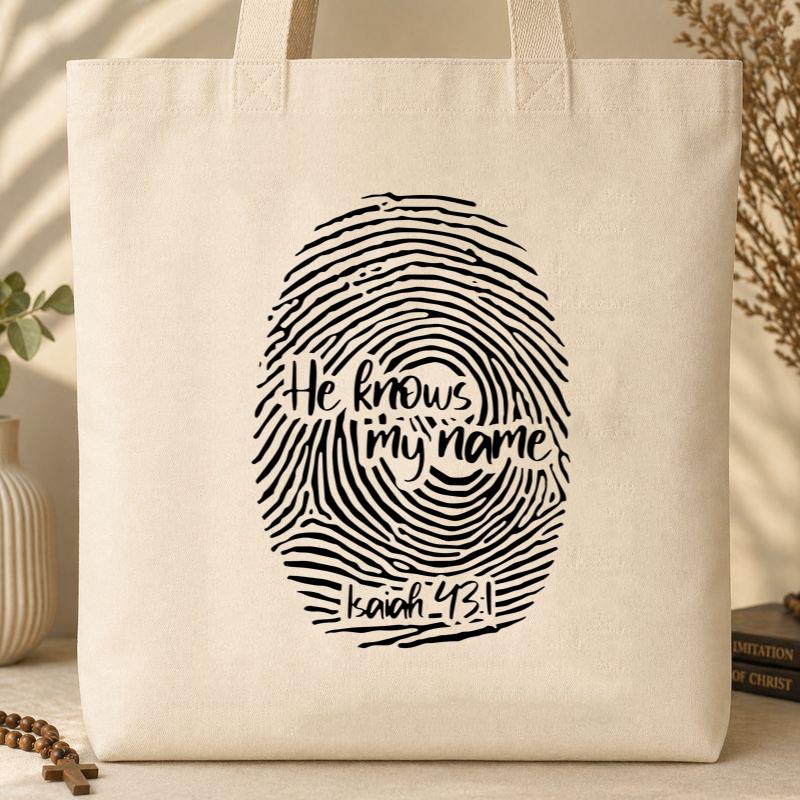 He Knows My Name Isaiah 43.1 Tote Bag
