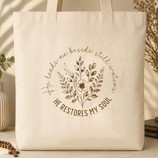 He Restores My Soul 01 Tote Bag