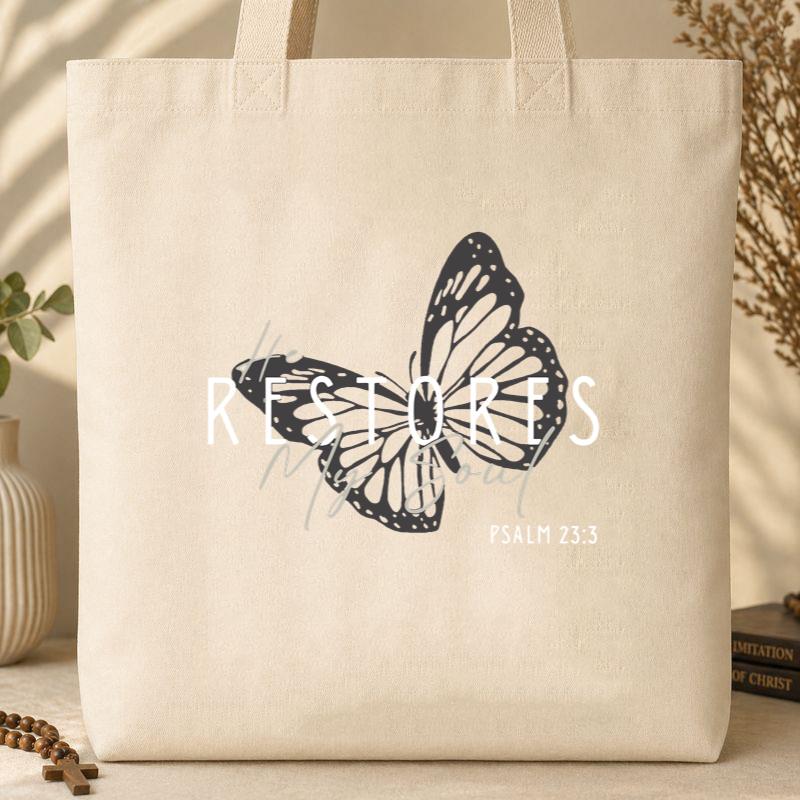 He Restores My Soul Psalm 23.3 03 Tote Bag