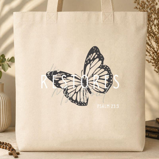 He Restores My Soul Psalm 23.3 03 Tote Bag
