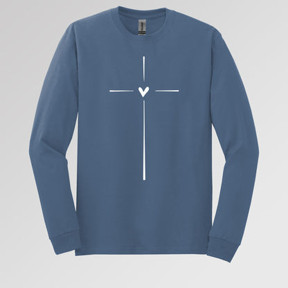 Heart Cross Long Sleeve T-Shirt