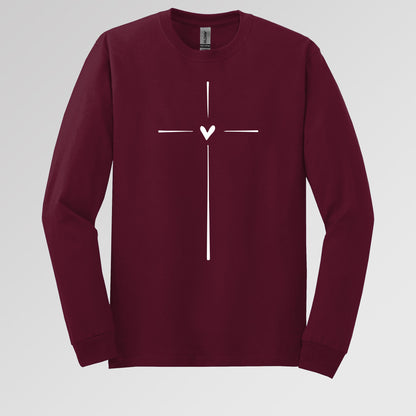 Heart Cross Long Sleeve T-Shirt