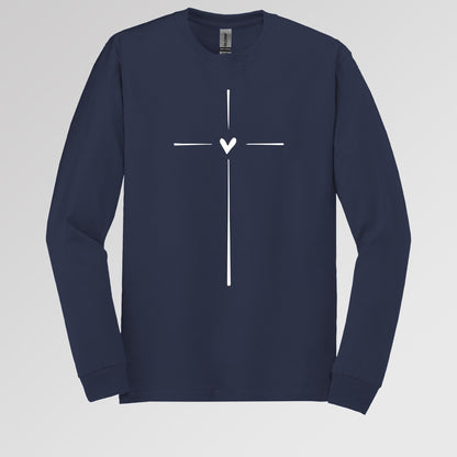 Heart Cross Long Sleeve T-Shirt