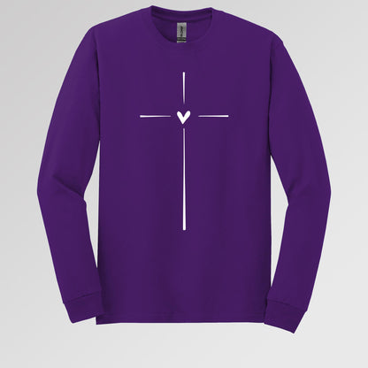 Heart Cross Long Sleeve T-Shirt