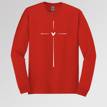 Heart Cross Long Sleeve T-Shirt