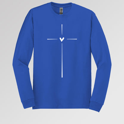 Heart Cross Long Sleeve T-Shirt
