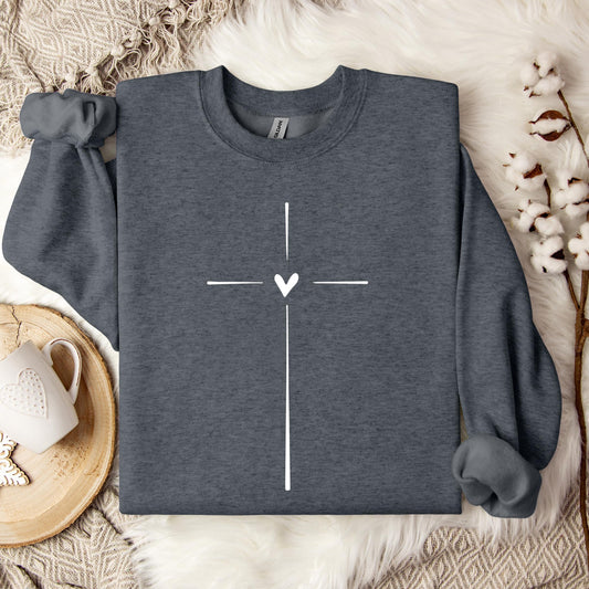 Heart Cross Sweatshirt