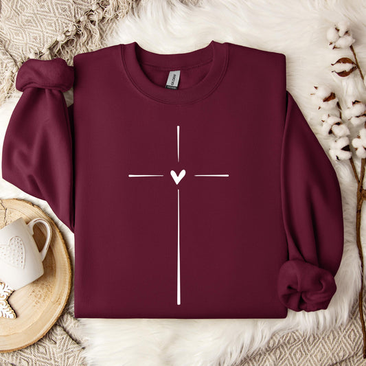 Heart Cross Sweatshirt