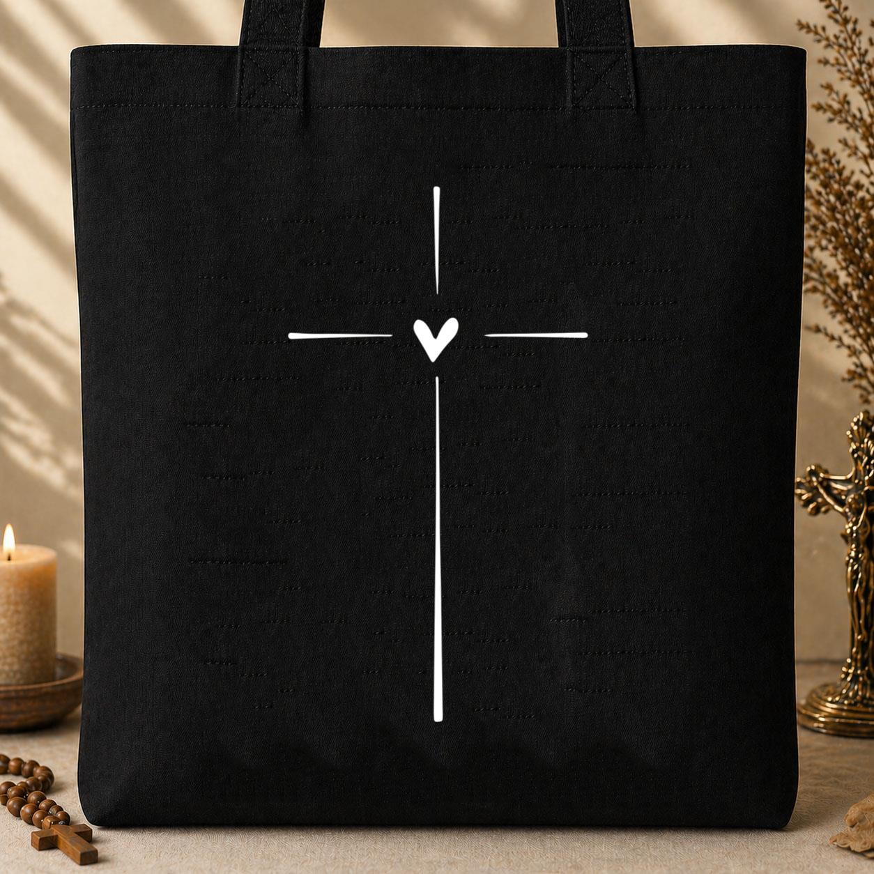 Heart Cross Tote Bag