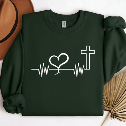 Heartbeat Heart Cross
