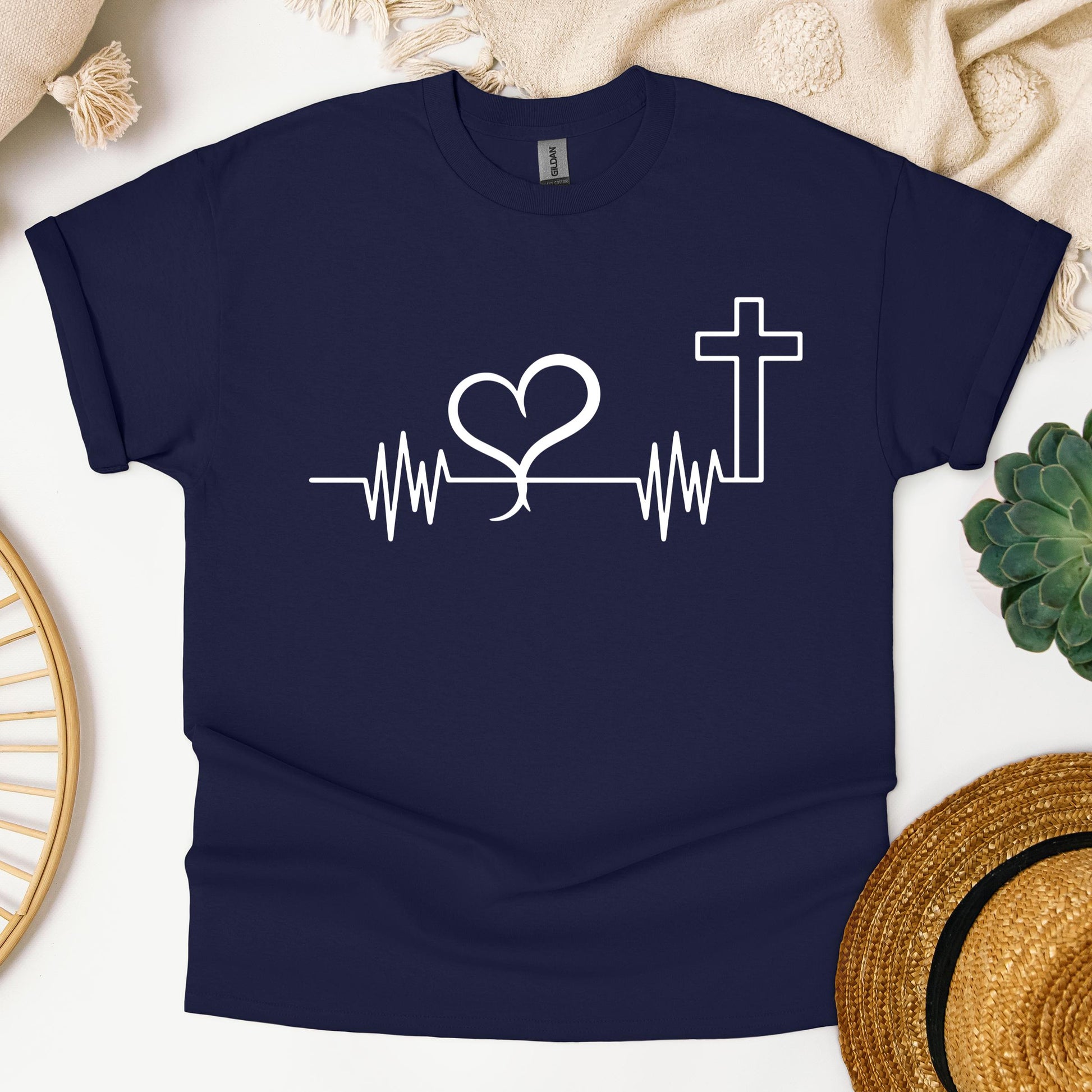 Heartbeat Heart Cross