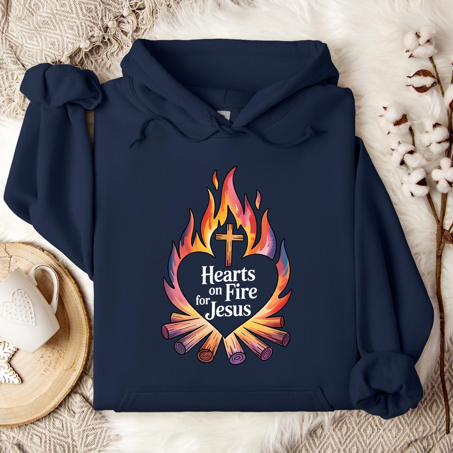 Hearts On Fire For Jesus Hoodie