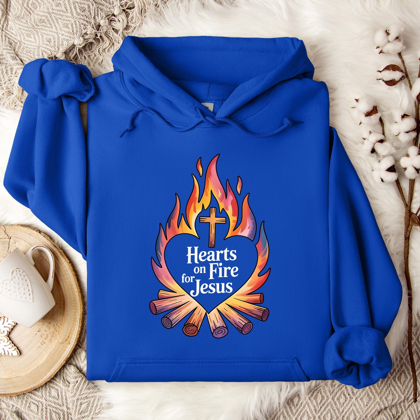 Hearts On Fire For Jesus Hoodie