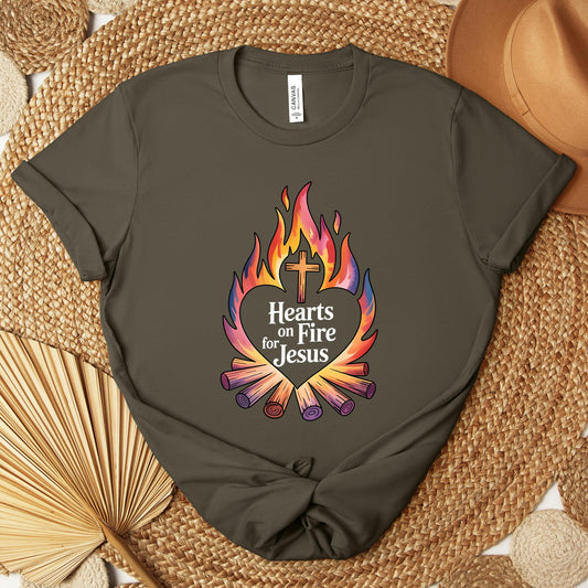 Hearts On Fire For Jesus Premium T-shirt