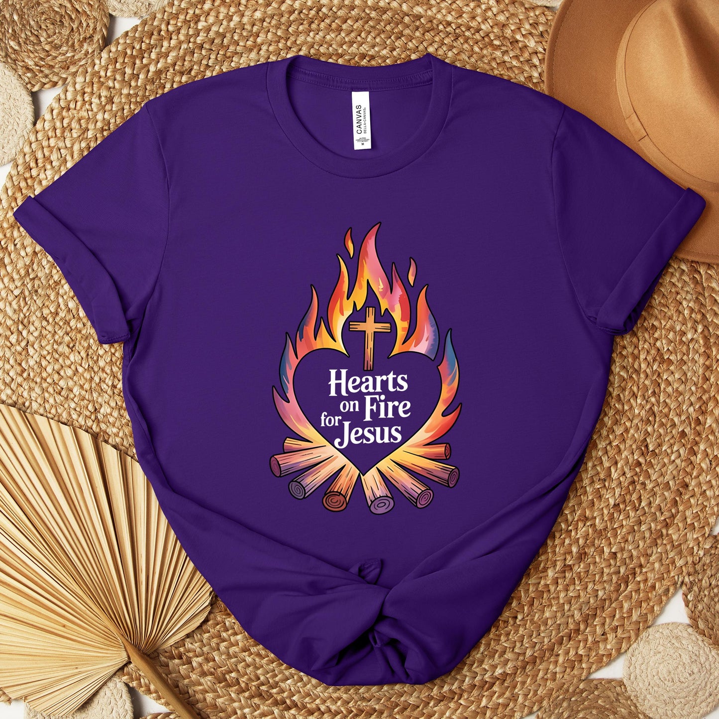 Hearts On Fire For Jesus Premium T-shirt