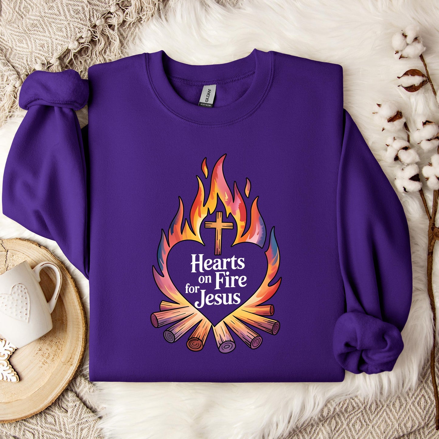 Hearts On Fire For Jesus Sweatshirt
