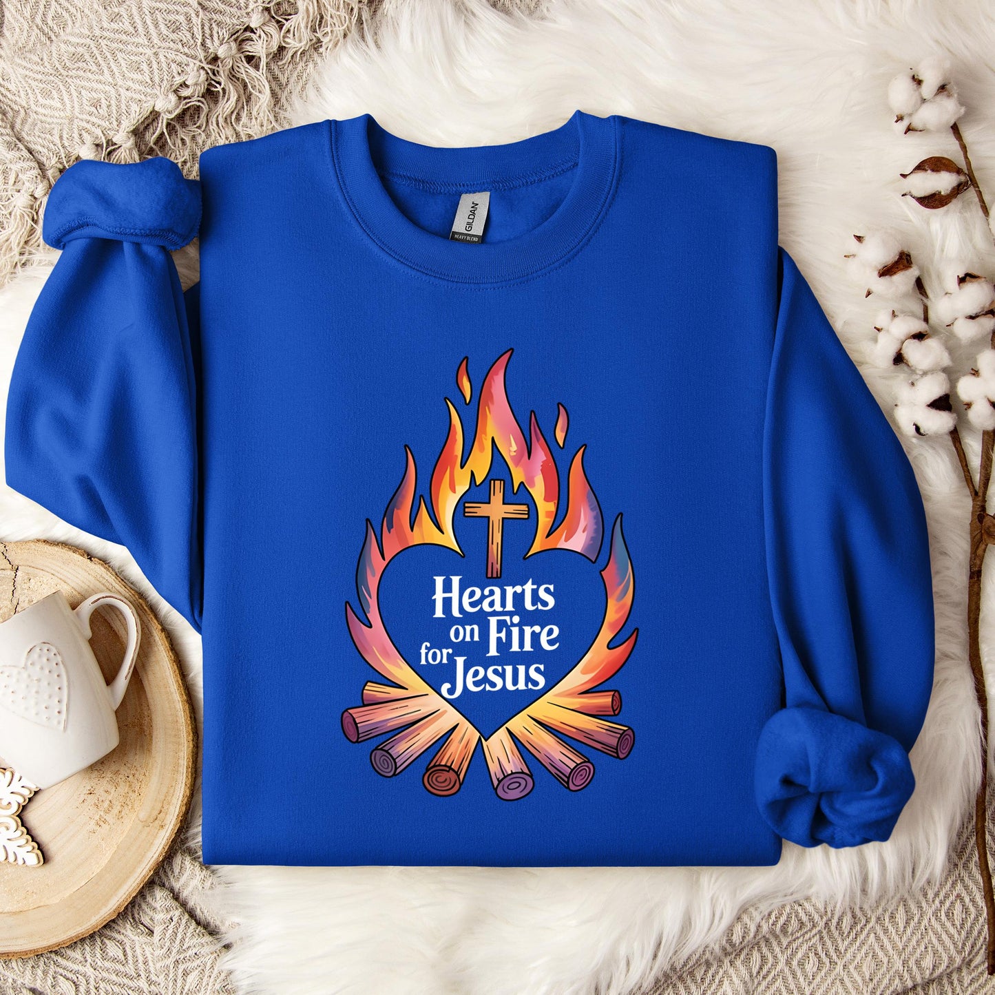 Hearts On Fire For Jesus Sweatshirt