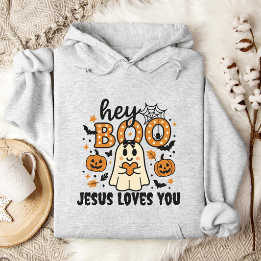 Hey Boo Jesus Loves You Hoodie