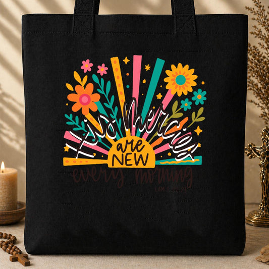 His Mercies Are New Every Morning Lamentation 3.22-23 01 Tote Bag