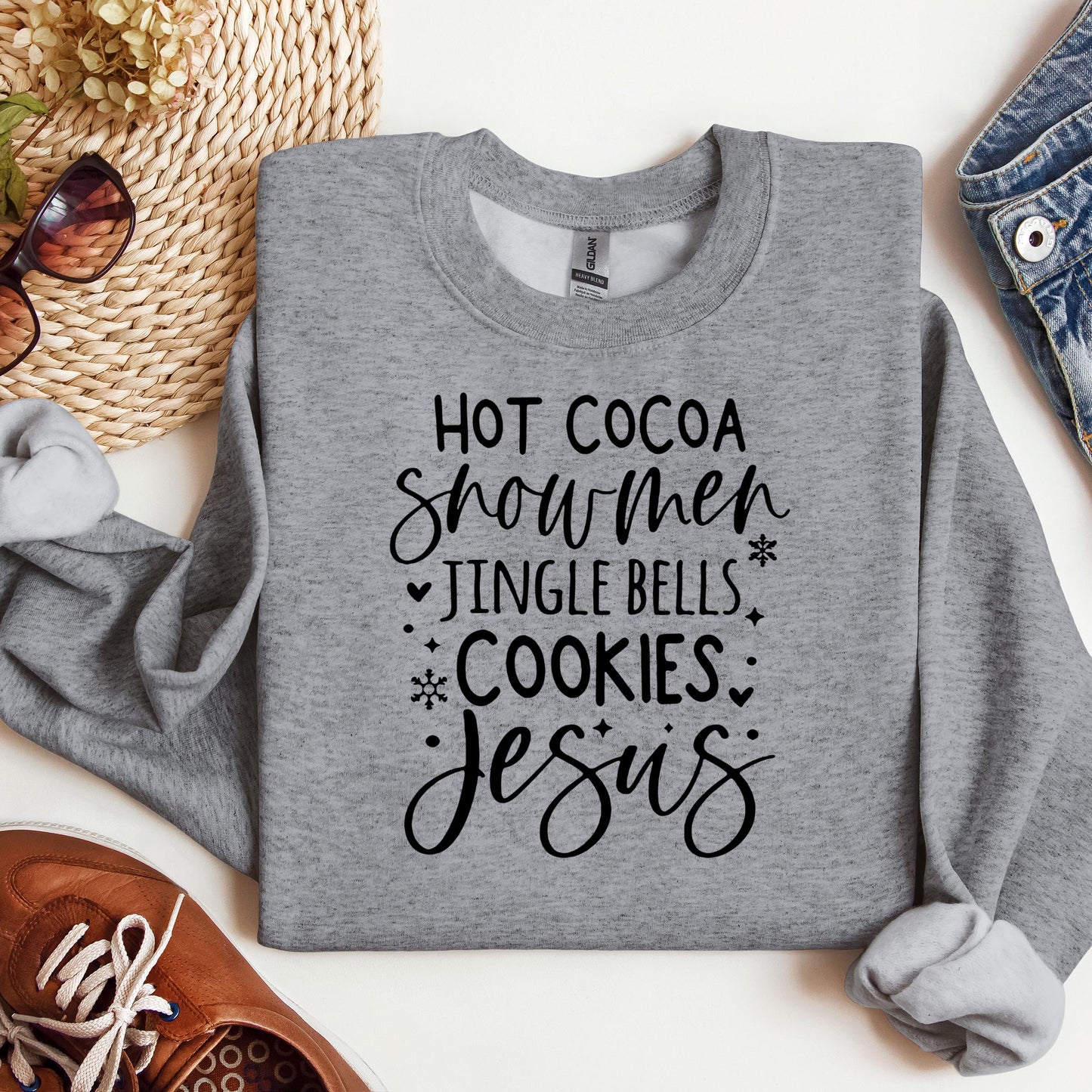Hot Cocoa Snowmen Jingle Bells Cookies Jesus