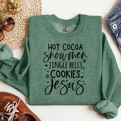 Hot Cocoa Snowmen Jingle Bells Cookies Jesus
