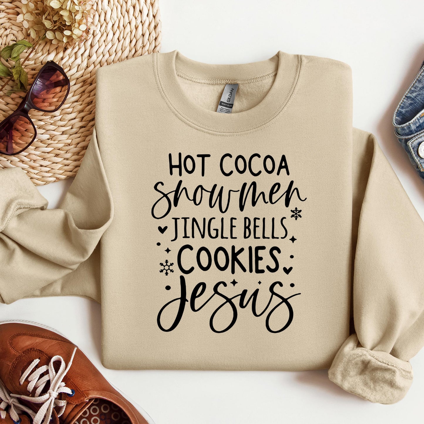 Hot Cocoa Snowmen Jingle Bells Cookies Jesus