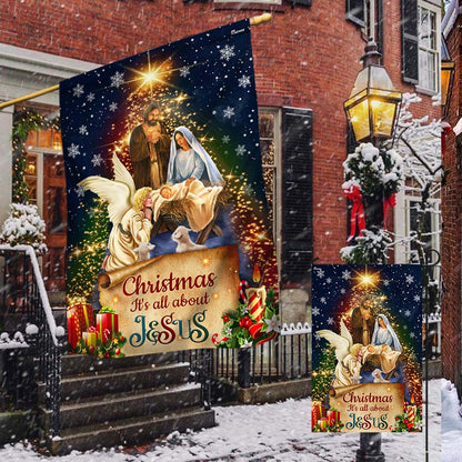 Jesus Christmas Flag Christmas It's All About Jesus Nativity Of Jesus Flag