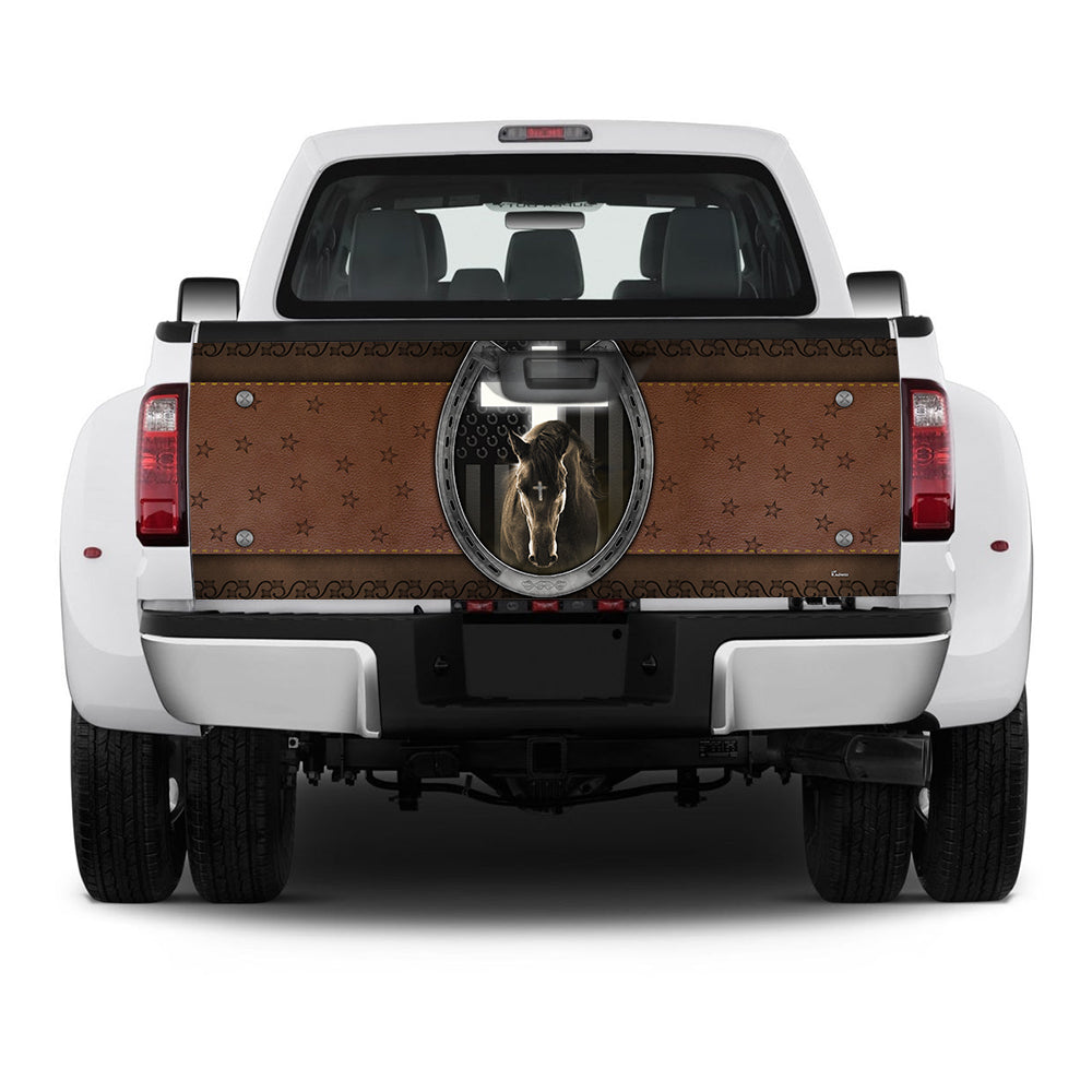 Horse Truck Tailgate Sticker Jesus And Black Horse BNT288TDv2
