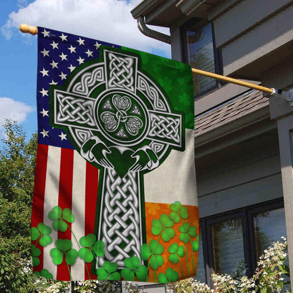 Irish American Flag Irish Celtic Christian Flag THB3706Fv1